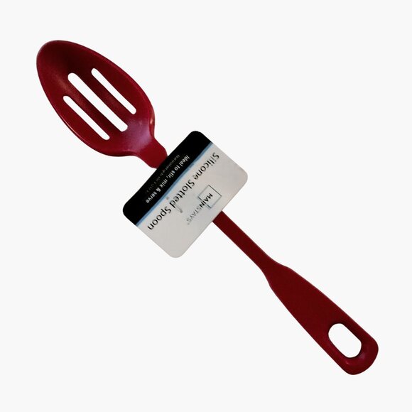 Mainstays Red Silicone Slotted Spoon Heat Resistant Cooking Serving Utensil - Picture 1 of 5